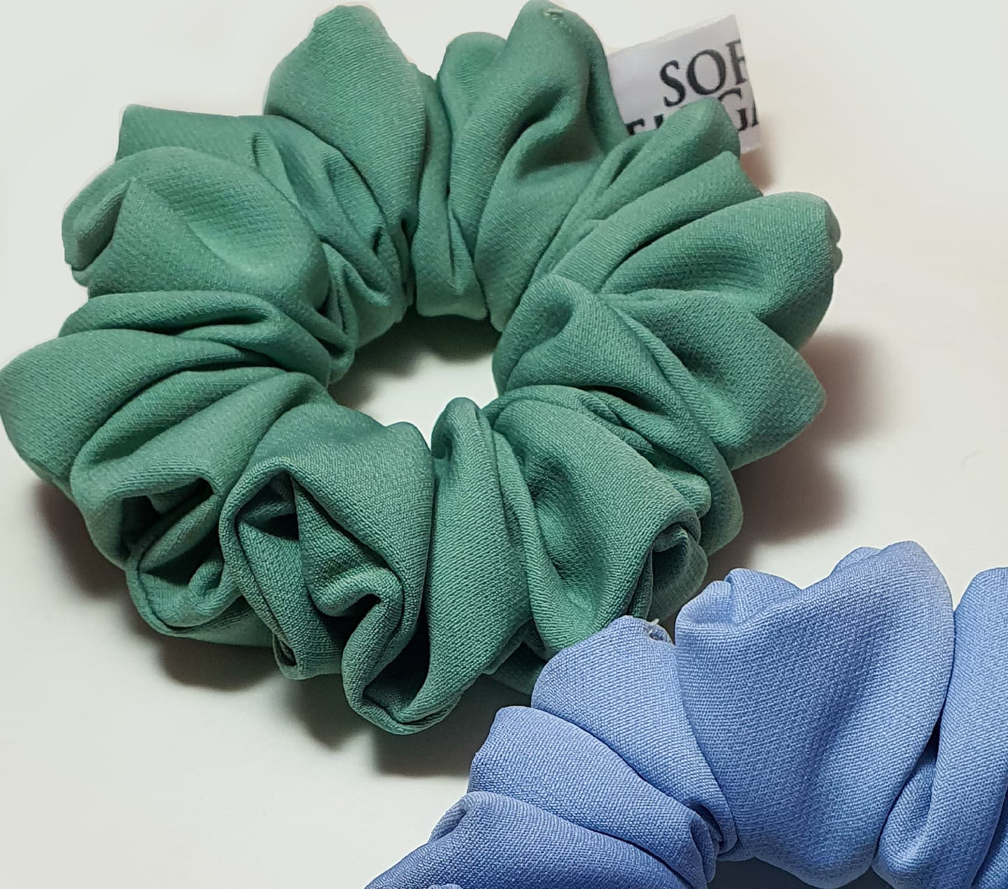 Best HQ Hair scrunchies (Lake Green ( Set of 2 )) l by soft&elegant