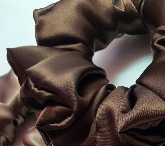 best HQ Satin scrunchies (Chocolate (set of 3) l BY soft&elegant
