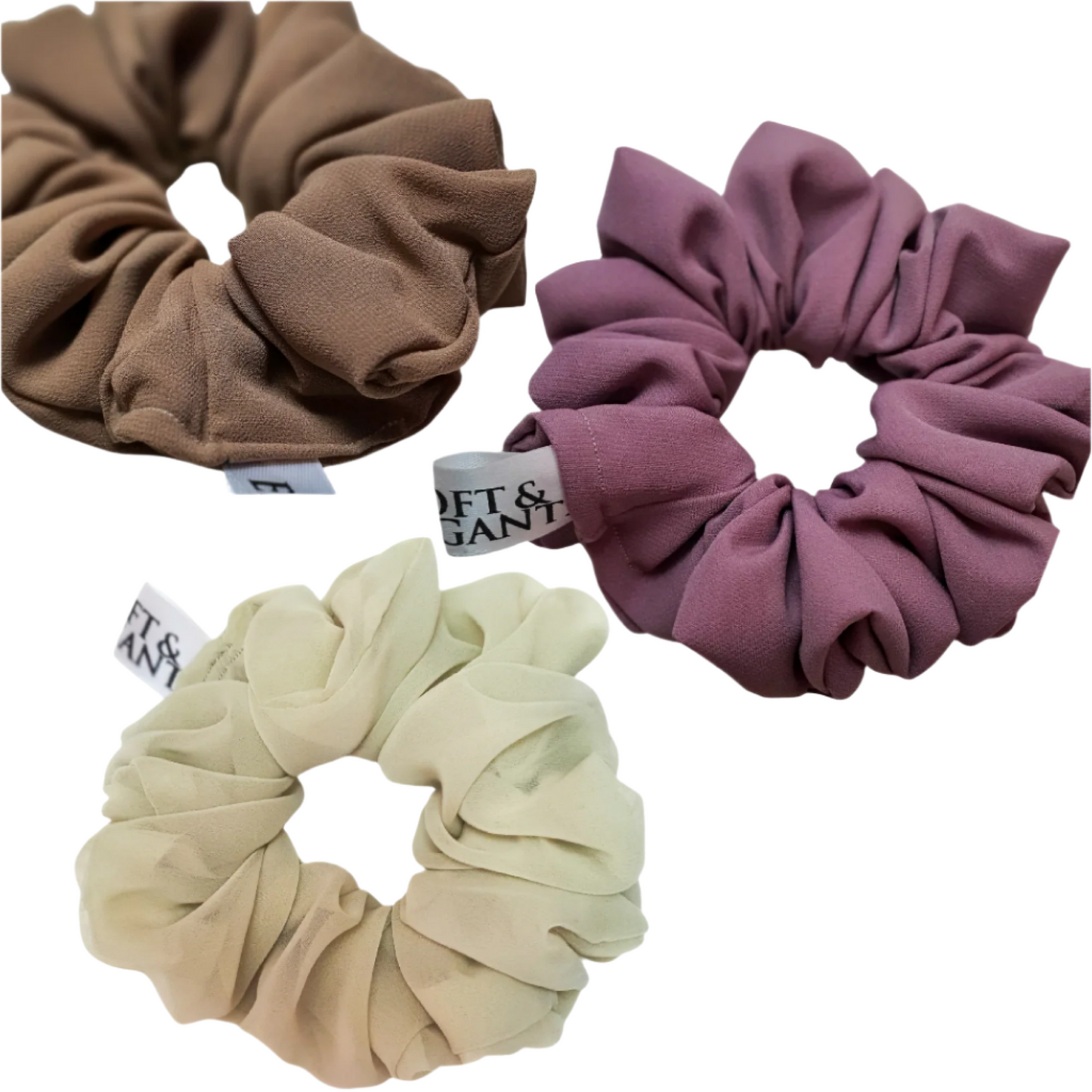 Bundles of fluffy scrunchies, affordable set, hair accessories, HQ satin scrunchies set of 3