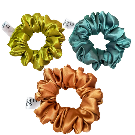 Bundles of fluffy scrunchies, affordable set, hair accessories, HQ satin scrunchies set of 3