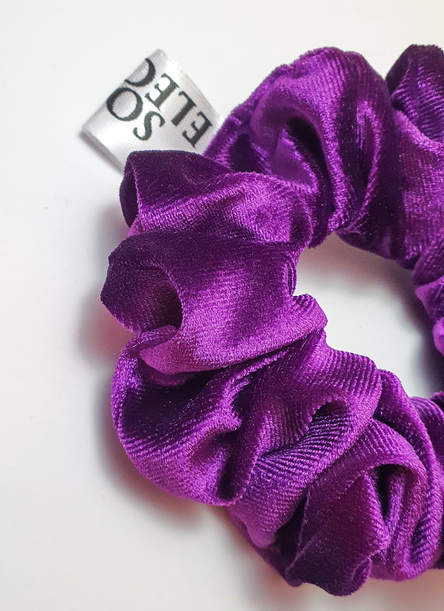 Purple velvet scrunchie