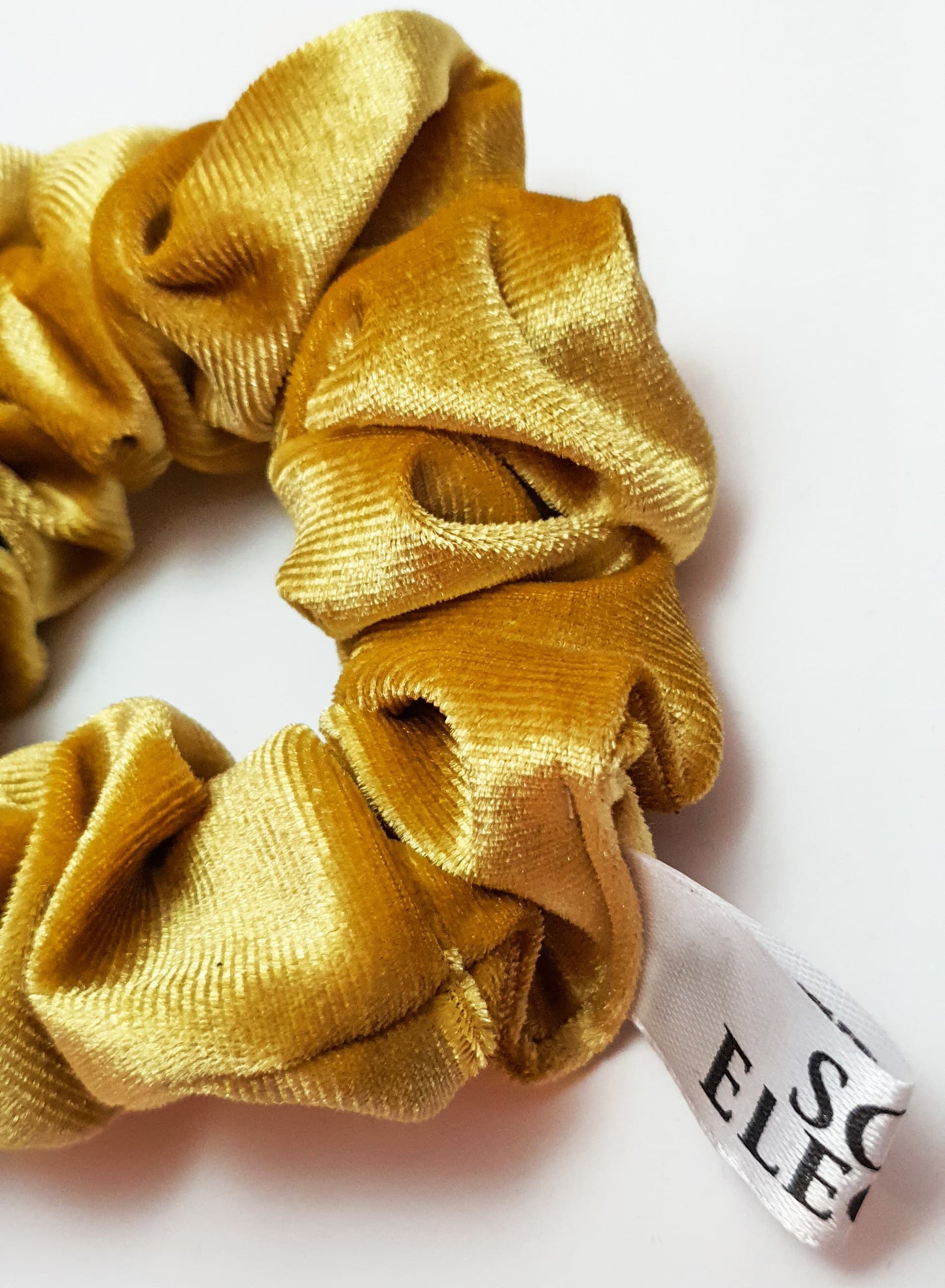 Yellow velvet scrunchie