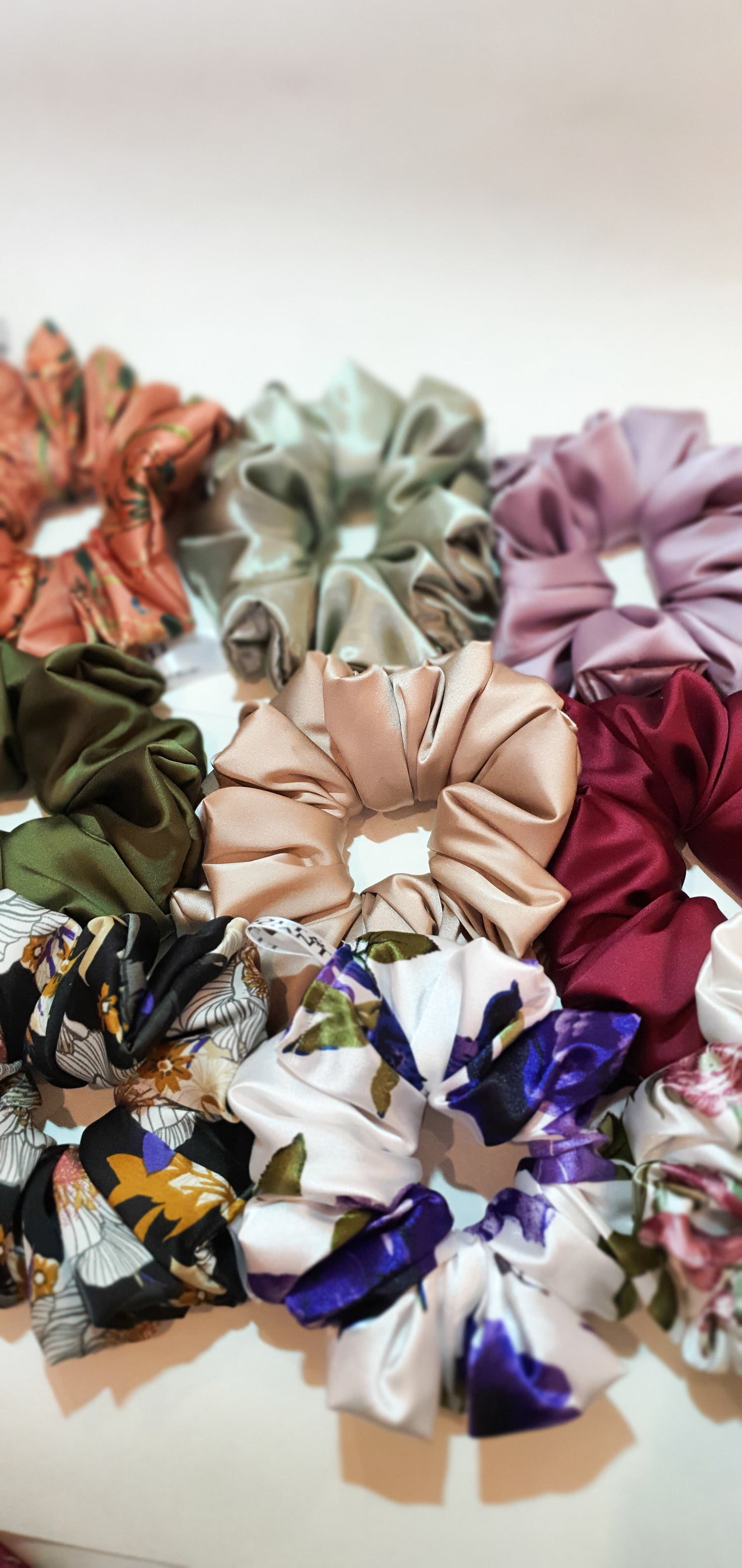 hair scrunchies,satin hair scrunchies,silk hair scrunchies,satin scrunchies,silk scrunchies,women hair accessories,hair care accessories,Fabric Hair Ties,Designer Hair Scrunchies,Soft Satin Scrunchies,Patterned Hair Bands