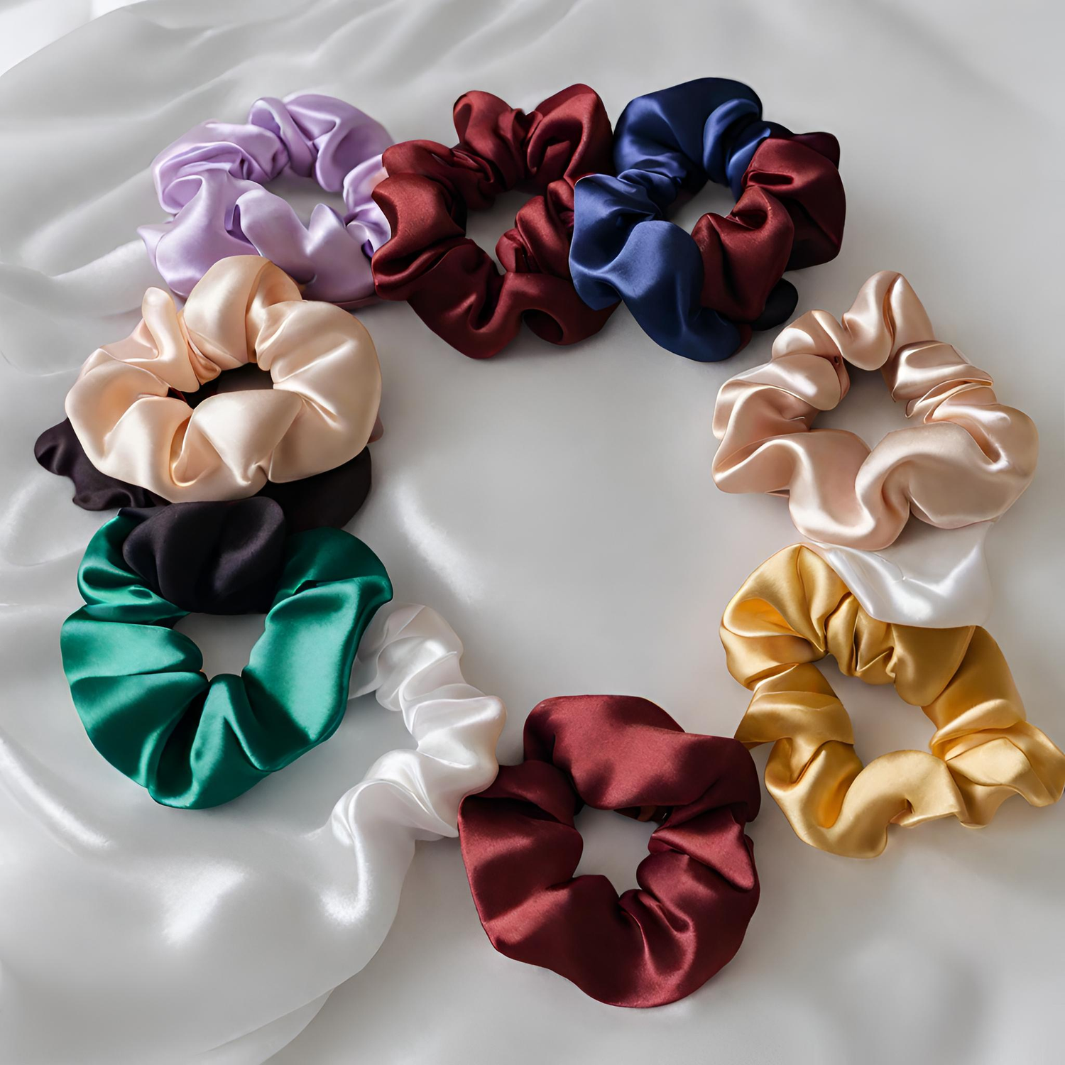 hair scrunchies,satin hair scrunchies,silk hair scrunchies,satin scrunchies,silk scrunchies,women hair accessories,hair care accessories,Fabric Hair Ties,Designer Hair Scrunchies,Soft Satin Scrunchies,Patterned Hair Bands