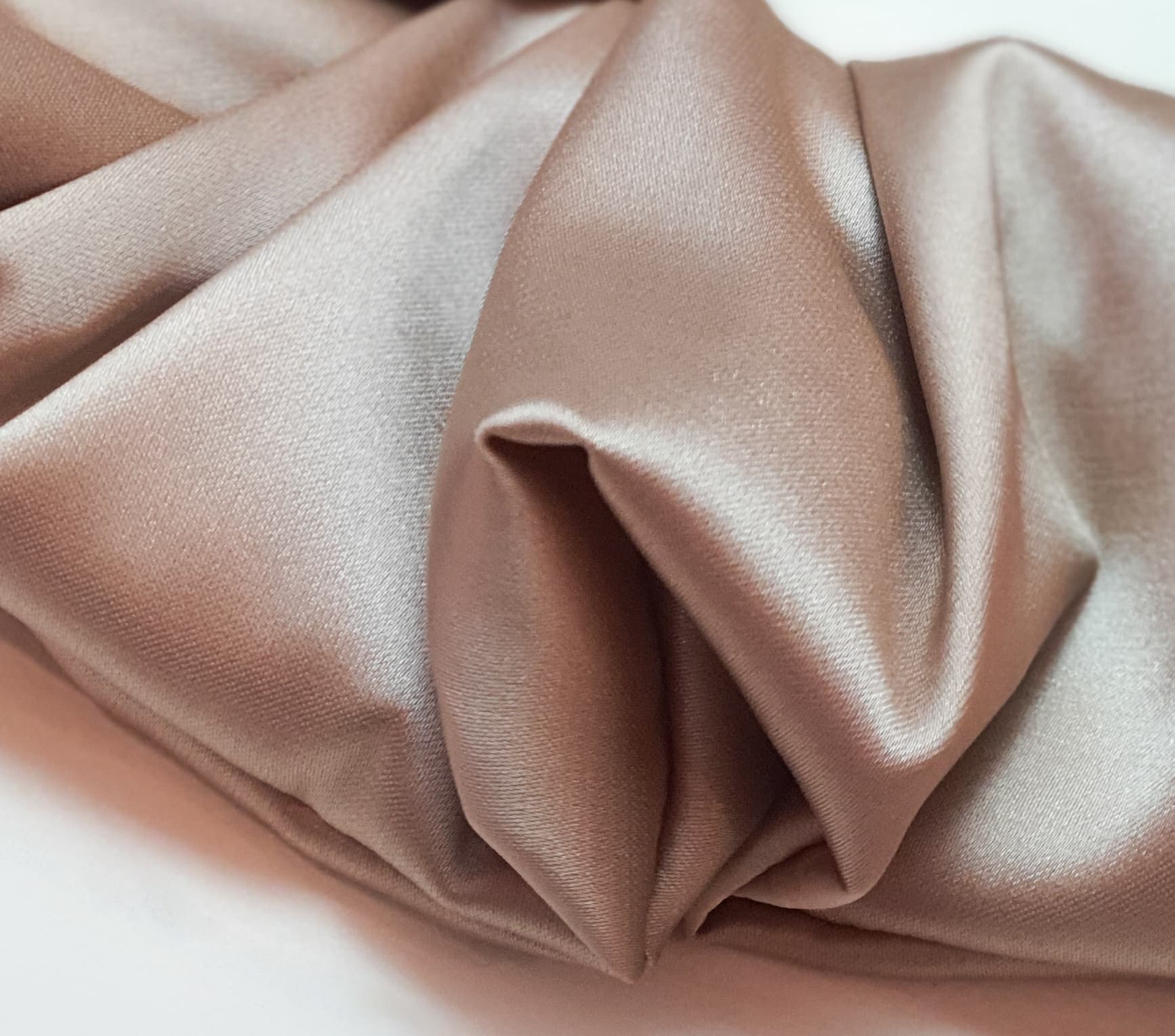 3XL Big size satin scrunchy Light Coffee by soft&elegant