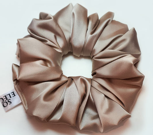 3XL Big size satin scrunchy Light Coffee by soft&elegant