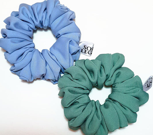 Best HQ Hair scrunchies (Lake Green ( Set of 2 )) l by soft&elegant