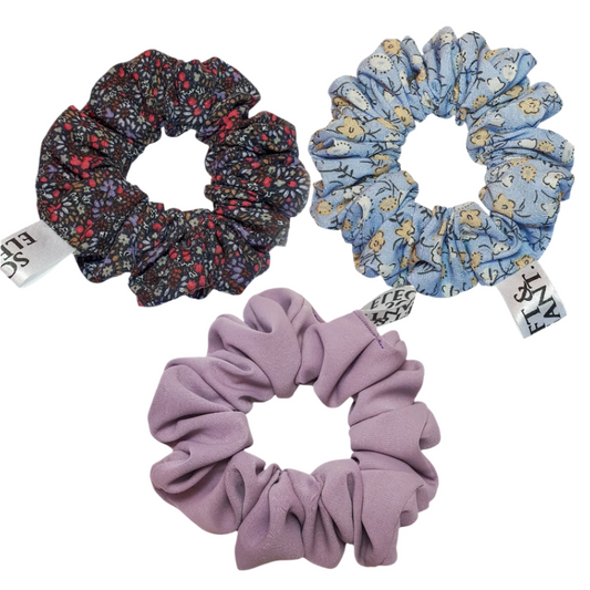 Set of 3 regular scrunchies, Ideal for daily use, Soft, stylish, and lightweight, Great for all hair types