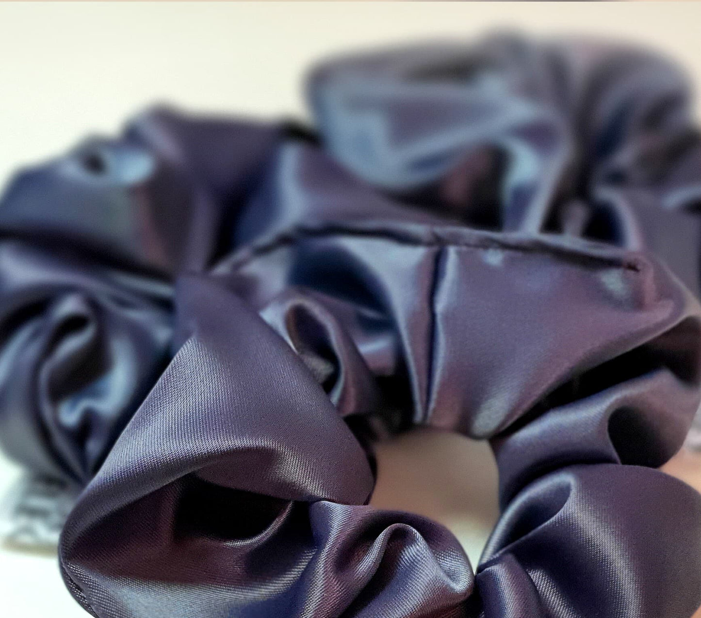 Hight Quality satin scrunchies (Navy Blue (set of 3) ) l by soft&elegant