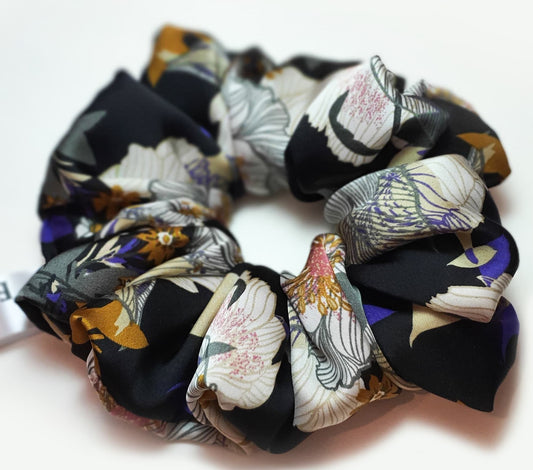 Premium Quality Silk hair Scrunchies 3XL Midnight by soft&elegant ,silk hair scrunchies , hair scrunchies 3xl