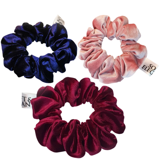 Set of 3 regular scrunchies Ideal for daily use, Soft, stylish, and lightweight, Great for all hair types